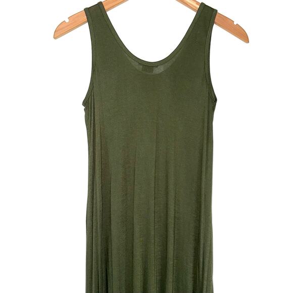 Theory Scoop Neck Glemma Heart Rayon Sleeveless Maxi Dress Size Small - Picture 8 of 13